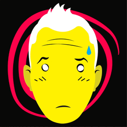 Animated Old  Man Stress From Overthinking  GIF
