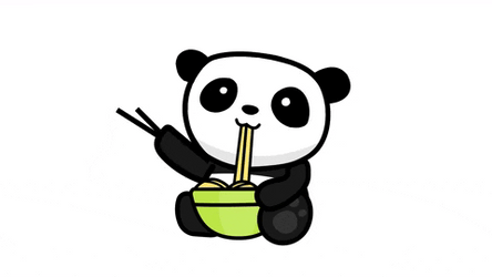 Animated Panda Eating Noodles GIF