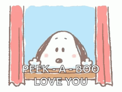 Animated Peanuts Snoopy Peek A Boo  GIF