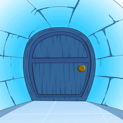 Animated Penguin Breaking The Door GIF