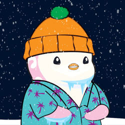 Animated Penguin Freezing Outside GIF