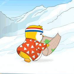 Animated Penguin In Adventure GIF