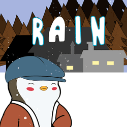 Animated Penguin Make It Rain Gifts On Christmas Eve GIF