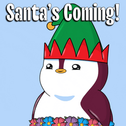 Animated Penguin Santa's Coming Christmas Eve GIF
