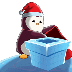 Animated Penguin Throwing Toys Noel GIF