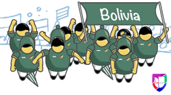 Animated People Supporting Bolivia