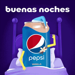 Animated Pepsi Can Waving Buenas Noches Amor  GIF