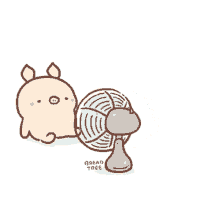 Animated Pig Using Electric Fan GIF