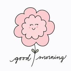 Animated Pink Flower Good Morning GIF