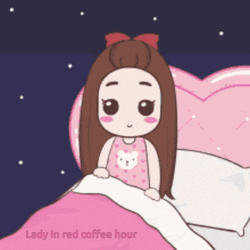 Animated Pink Girl Waving Good Night GIF