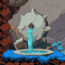 Animated Pixelated Video Game Water