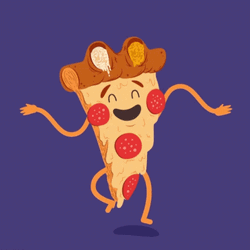 Animated Pizza Slice Dancing Pizza Time GIF
