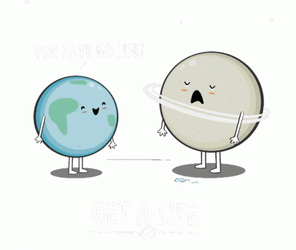 Animated Planet Earth And Saturn GIF