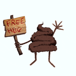 Animated Poop Waving Hi Free Hug GIF