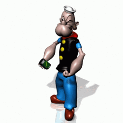 Animated Popeye Eating Spinach GIF