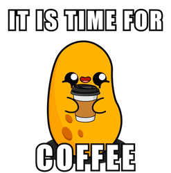 Animated Potato It Is Time For Coffee GIF