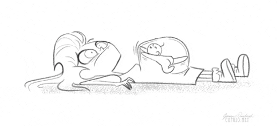 Animated Pregnant Woman Baby Tumbling Belly Upside Down GIF