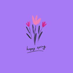 Animated Purple Background Happy Spring GIF