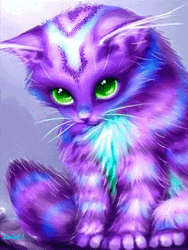 Animated Purple Cat Winking