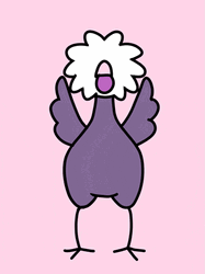 Animated Purple Chicken Dance Waving Hands GIF