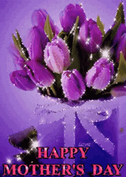 Animated Purple Tulips Flowers Happy Mothers Day GIF
