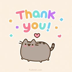 Animated Pusheen Thank You Cat GIF