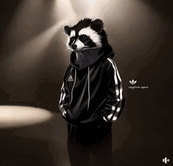 Animated Racoon Wearing Adidas Suit GIF