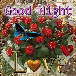 Animated Rose Good Night Love Creative Design GIF