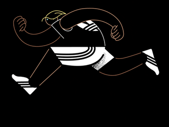 Animated Running Silhouette With Adidas Logo GIF