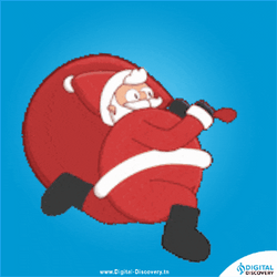 Animated Santa Claus Carrying A Huge Bag Noel GIF