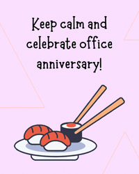 Animated Sashimi Work Anniversary Graphic Design GIF