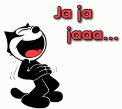 Animated Series Felix The Cat Laughing Jajajaja Sticker GIF