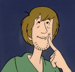 Animated Shaggy Thinking Finger On His Cheeks GIF