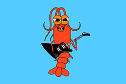 Animated Shrimp Cartoon Rock And Roll GIF