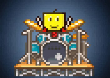 Animated Smiley Emoji Rimshot GIF