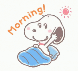 Animated Snoopy Greets Good Morning GIF