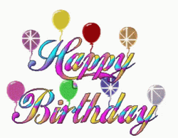 Animated Sparkling Happy Birthday Greetings GIF
