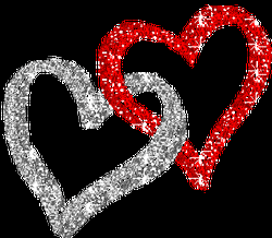 Animated Sparkly And Glittery Twin Hearts Sticker  GIF