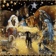 Animated Sparkly Nativity Of Jesus Illustration