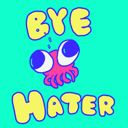 Animated Squid Bounce Bye Haters GIF