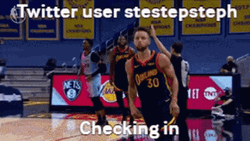 Animated Steph Curry Checking In GIF