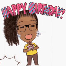 Animated Stevie Wonder With Cake Singing Happy Birthday GIF