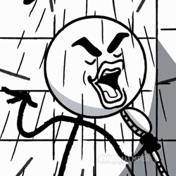 Animated Stick Man Showering While Singing GIF