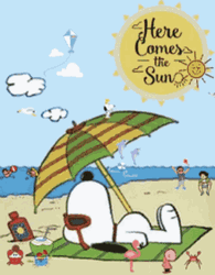 Animated Sunny Day Beach Chill Snoopy