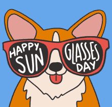 Animated Sunny Day Cute Dog Wink Sunglasses GIF