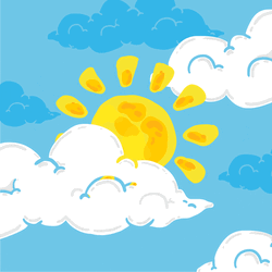 Animated Sunny Day Sun Shining Blue Sky GIF