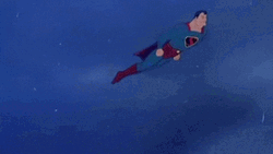 Animated Superman Flying At Night GIF