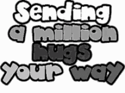 Animated Text Sending You A Million Hugs Sticker GIF