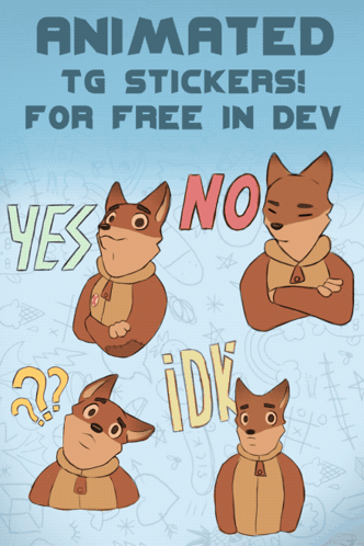 Animated Tg Stickers For Free In Dev With A Fox On It GIF
