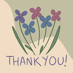 Animated Thank You Floral Greeting Card GIF